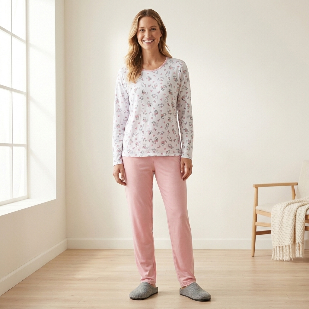 Pijama Longo Femino Adulto — molde de costura em PDF, Ref. 510