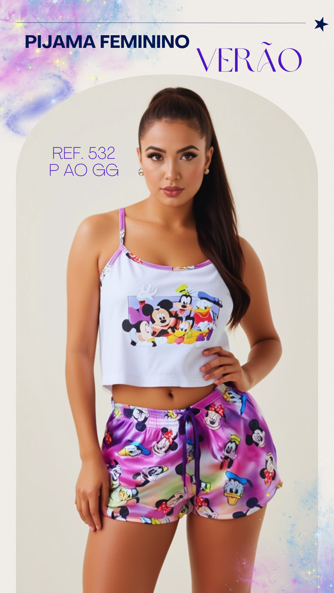 Pijama com Cropped — Ref. 532