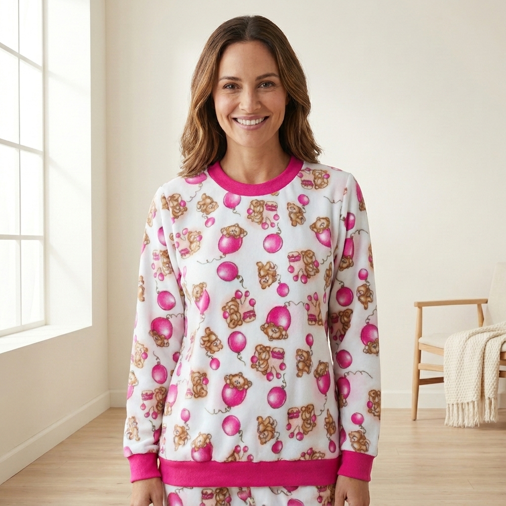 Pijama Longo Femino Adulto — molde de costura em PDF, Ref. 510