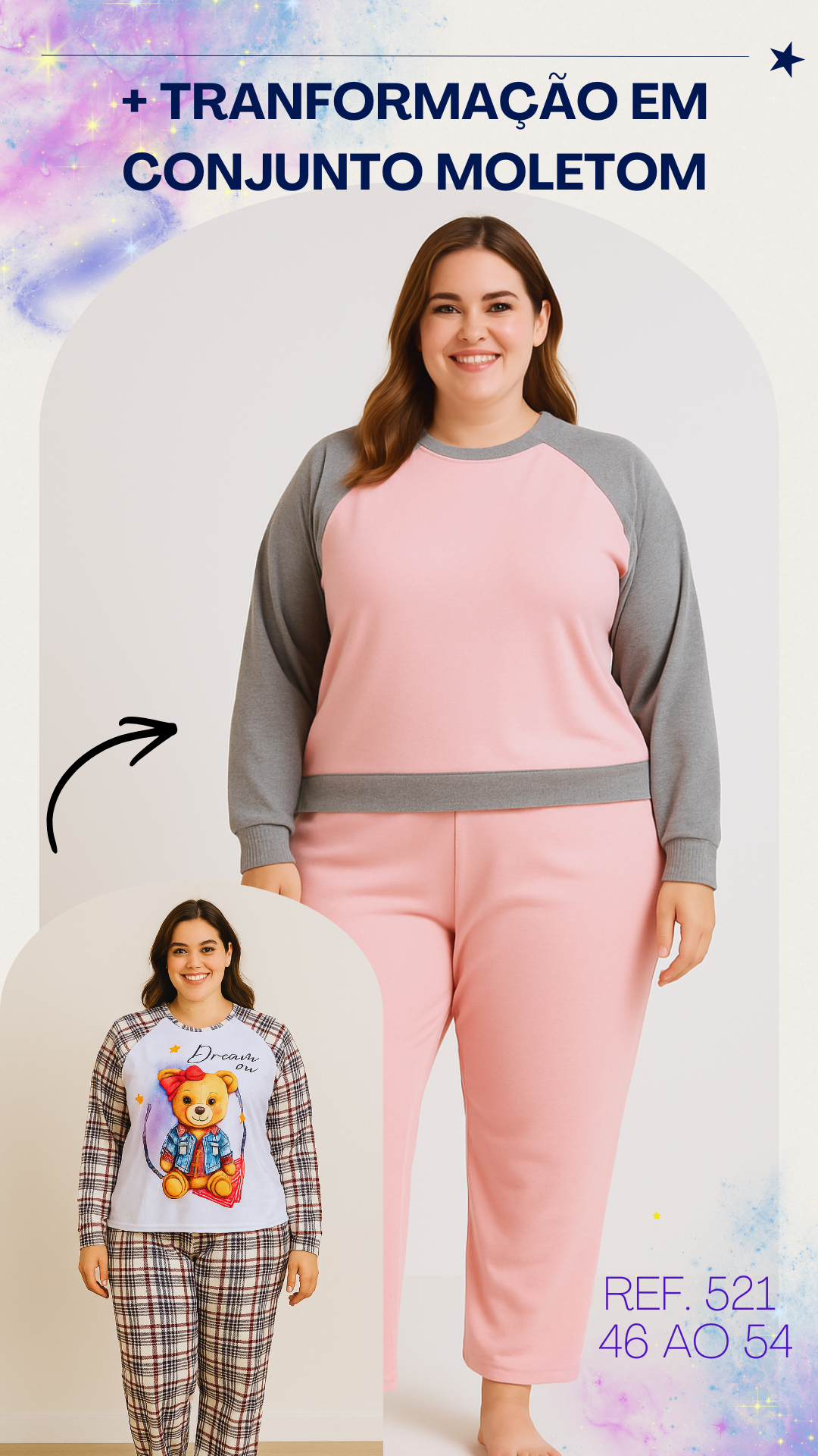 Conjunto Moletom Plus Size — Ref. 521