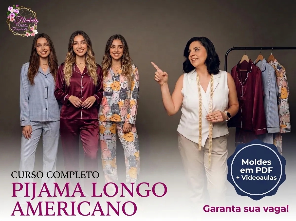 Pijama Longo Americano Adulto P ao GG