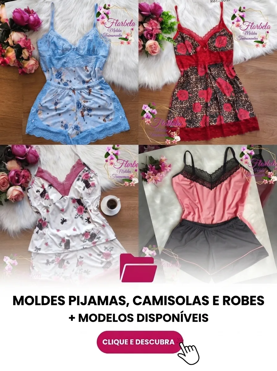 Moldes de costura — categoria Pijamas, Camisolas e Robes